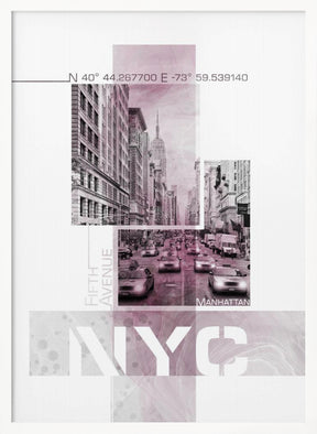 Poster Art NYC Fifth Avenue Traffic | pink marble Poster