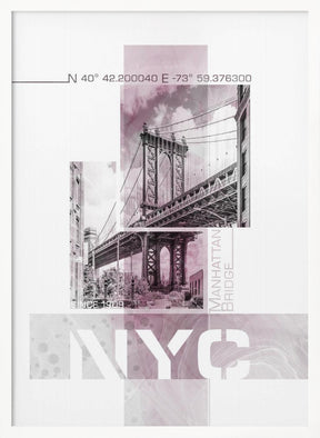 Poster Art NYC Manhattan Bridge | pink marble Poster