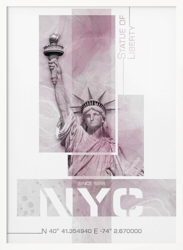 Poster Art NYC Statue of Liberty | pink marble Poster