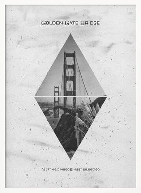 Coordinates SAN FRANCISCO Golden Gate Bridge Poster