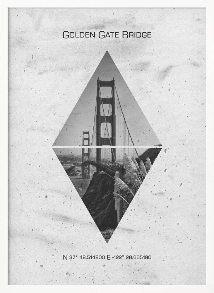 Coordinates SAN FRANCISCO Golden Gate Bridge Poster