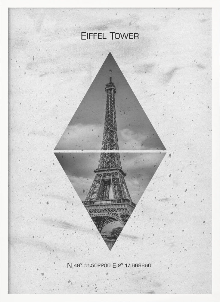 Coordinates PARIS Eiffel Tower Poster