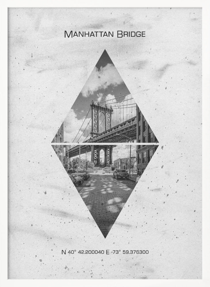 Coordinates NEW YORK CITY Manhattan Bridge Poster