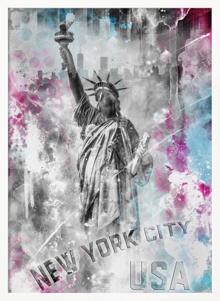 POP ART Statue of Liberty - Splashes Poster