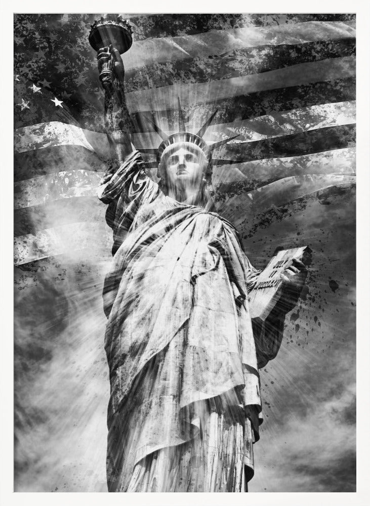 Modern Art STATUE OF LIBERTY | monochrome Poster