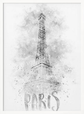 Monochrome Art PARIS Eiffel Tower | watercolor Poster