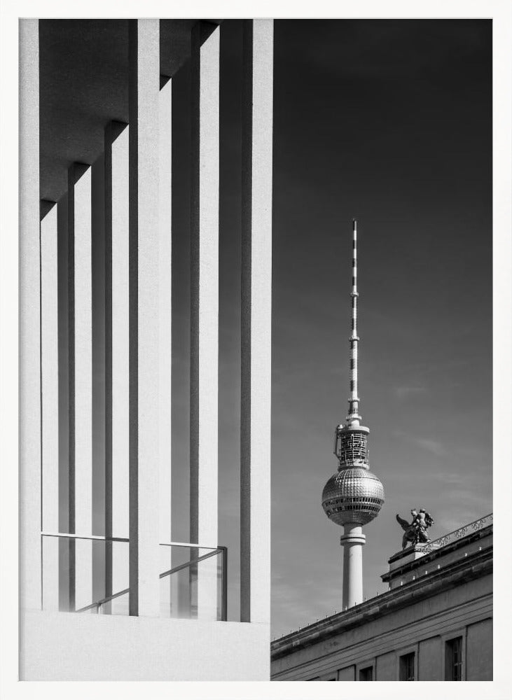 BERLIN MONOCHROME Television Tower &amp; Museum Island Poster