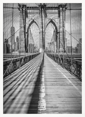 NEW YORK CITY Brooklyn Bridge - upright slim panorama Poster