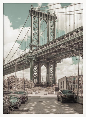 NYC Manhattan Bridge Panorama | urban vintage style Poster