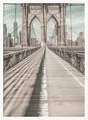 NYC Brooklyn Bridge Panorama | urban vintage style Poster