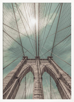 NEW YORK CITY Brooklyn Bridge in Detail | urban vintage style Poster