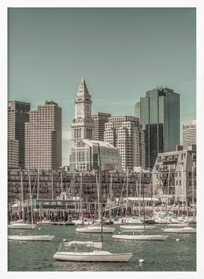 BOSTON Skyline North End &amp; Financial District | urban vintage style Poster