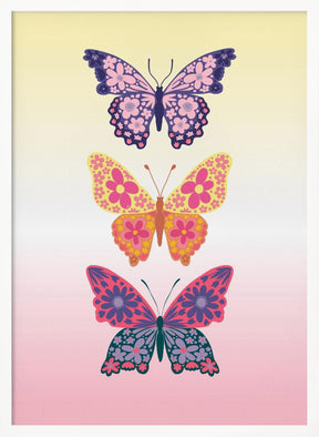 Colorful floral butterflies II Poster