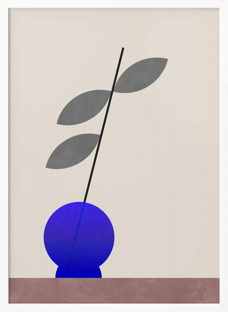 Blue round vase Poster