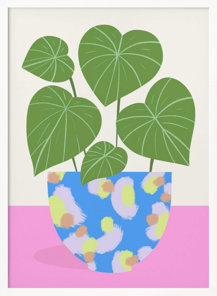 Plant in Patterned Pot Poster