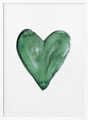 Watercolor heart green Poster