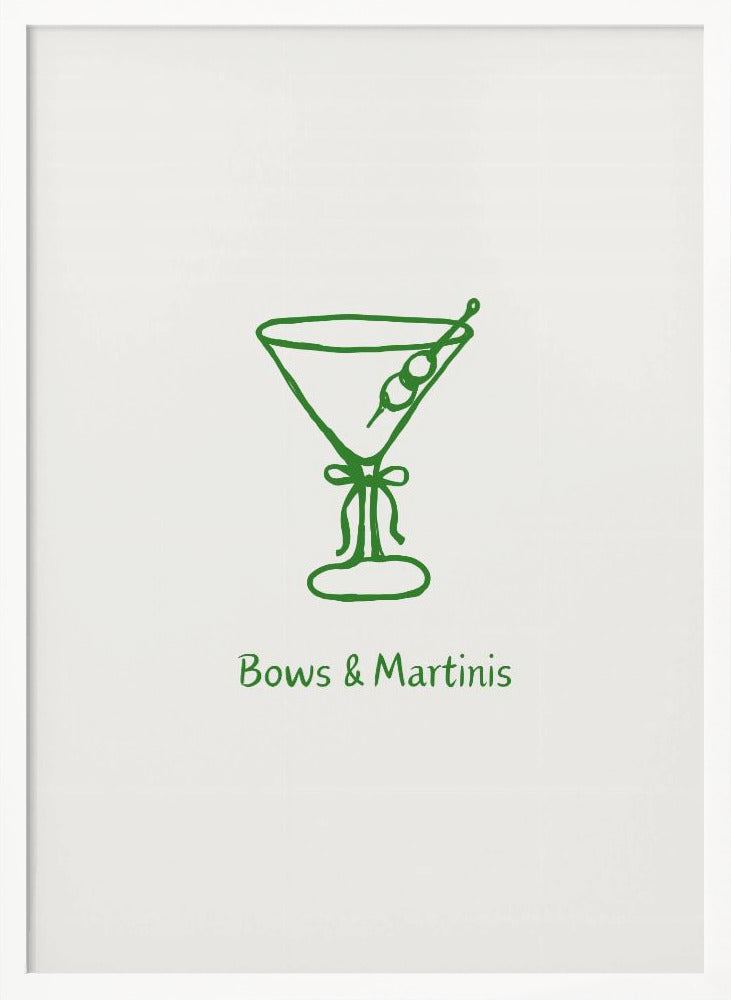 Green Bows and Martinis Poster
