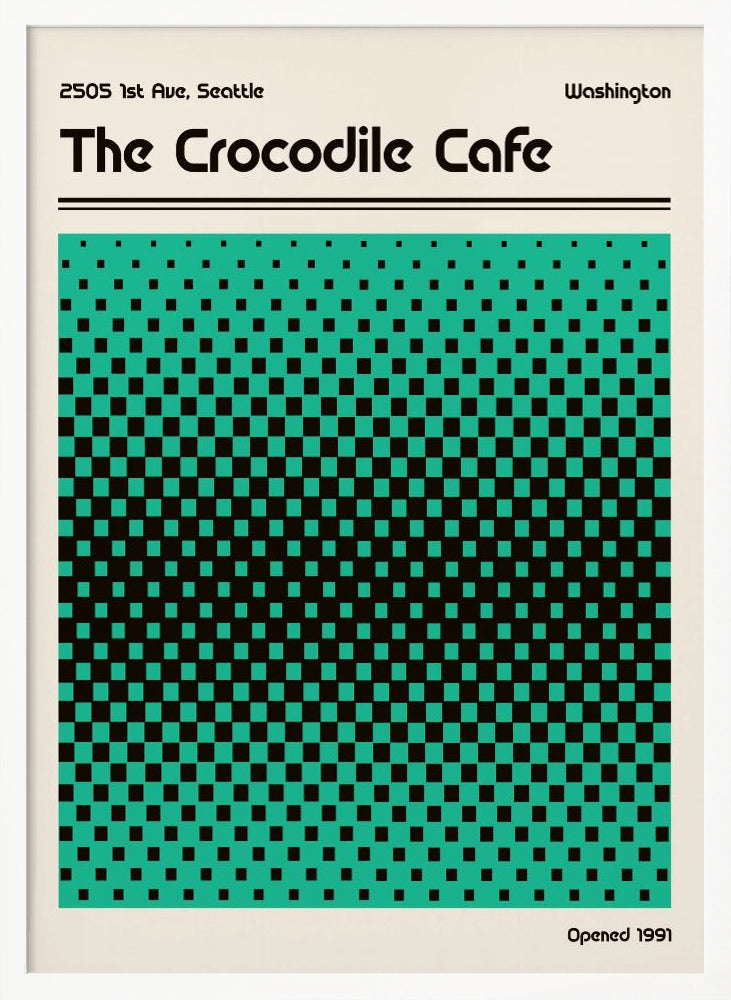 Crocodile Cafe Retro Poster Poster