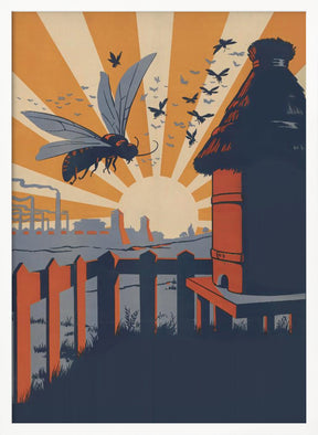 Bees and the Honeycomb Poster