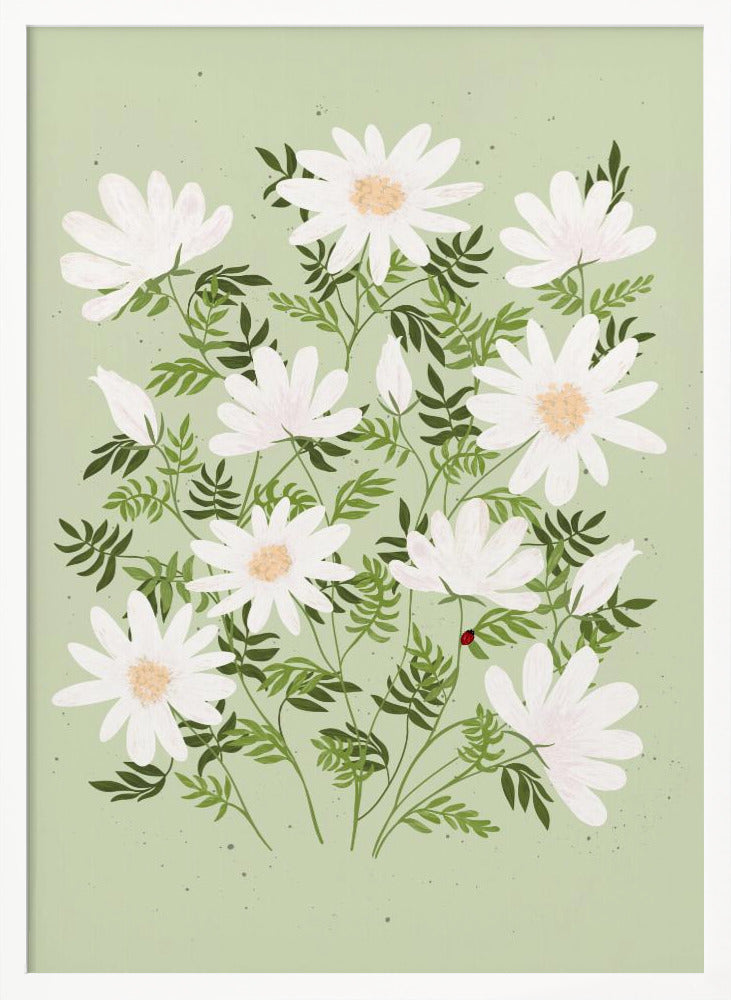 Ladybug flowers Poster