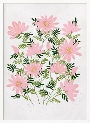 Ladybug flowers pink Poster