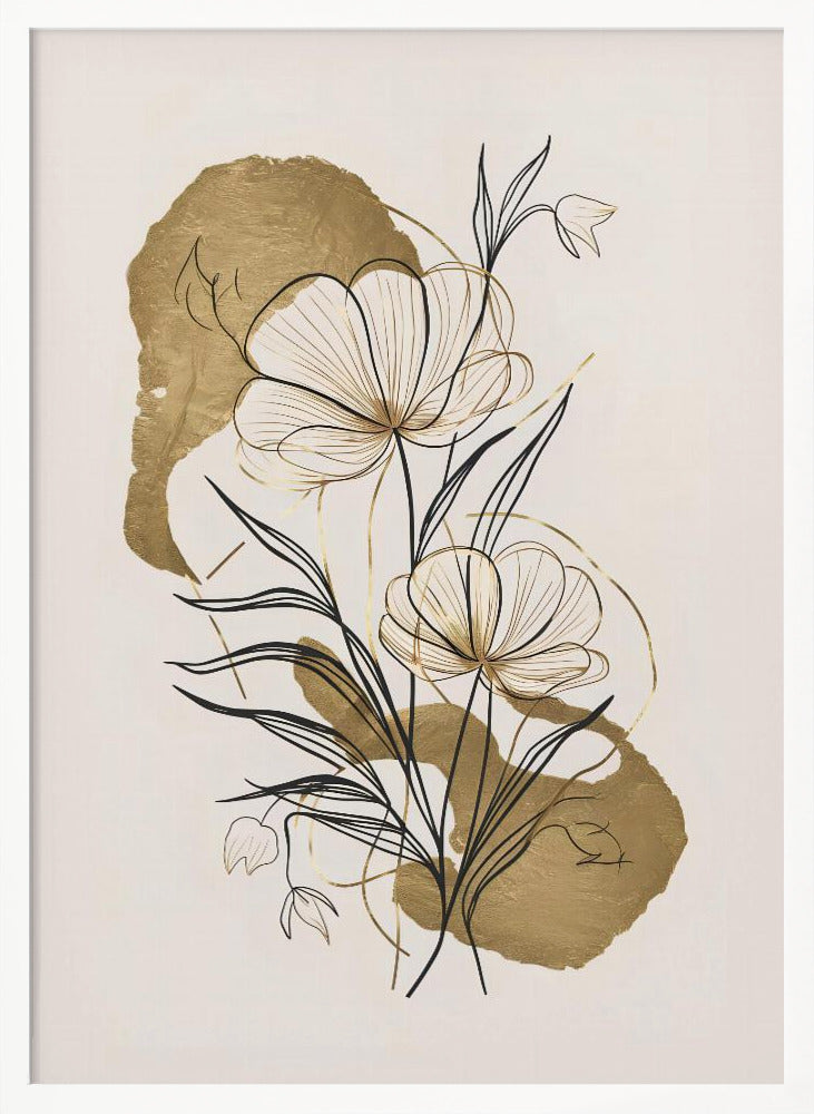 Flowers and Gold Poster