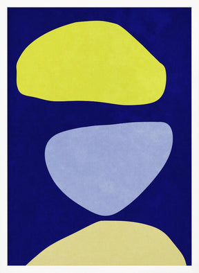 Abstract Forms Blue and yellow Poster