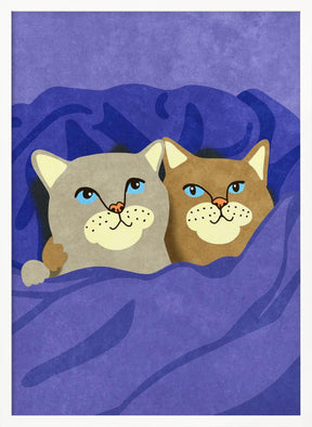 Cats in Bed Poster