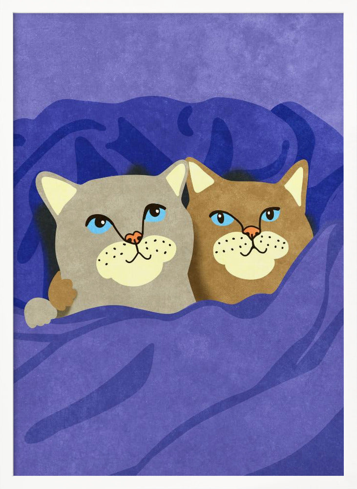 Cats in Bed Poster