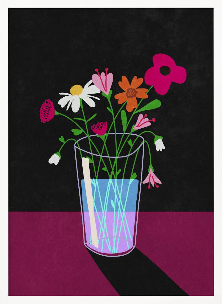 Flowers glow in the dark Poster