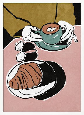 Croissant et café au lait Poster