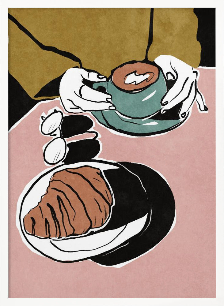 Croissant et café au lait Poster