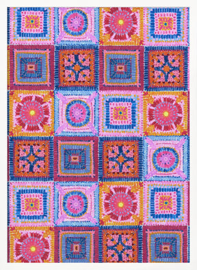 Granny squares blanket Poster