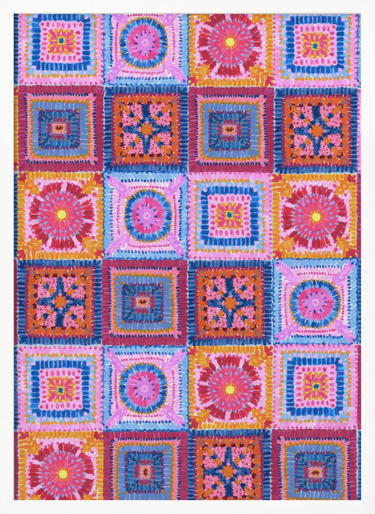 Granny squares blanket Poster