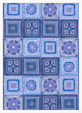 Granny squares blanket in blue Poster