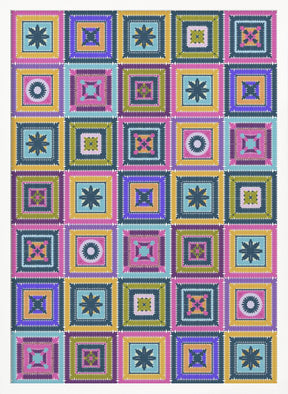 Colorful digital grandma squares II Poster