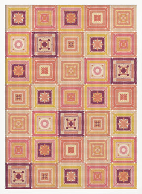 Peach digital grandma squares I Poster