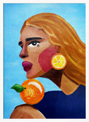 Woman With Orange Poster