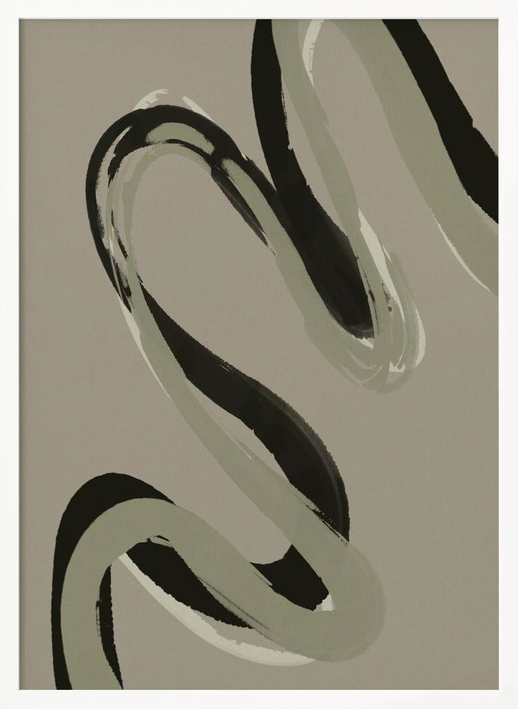 Green Black Strokes No 1 Poster