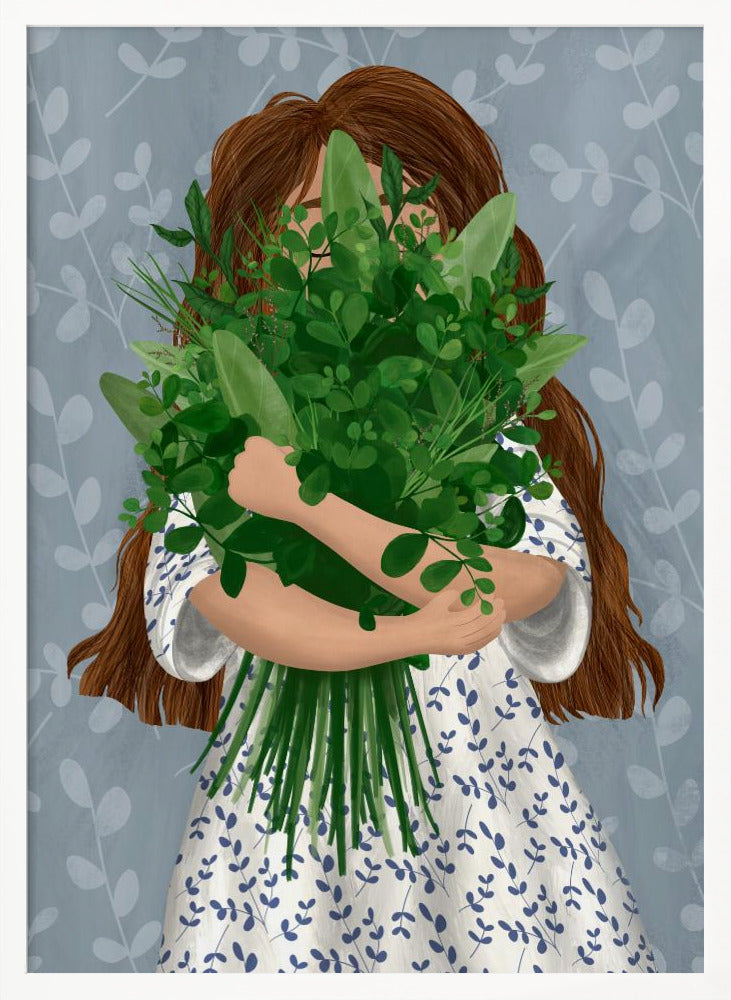 Girl with posy Poster