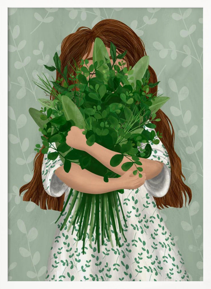 Girl with posy Poster