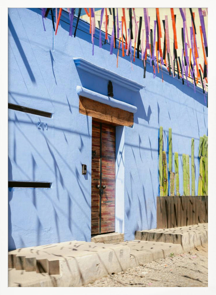 Oaxacan door - Colorful travel photography Mexico Poster