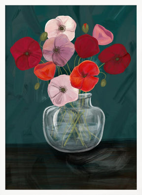 Vase with poppys Poster