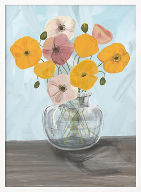 Vase with poppys Poster