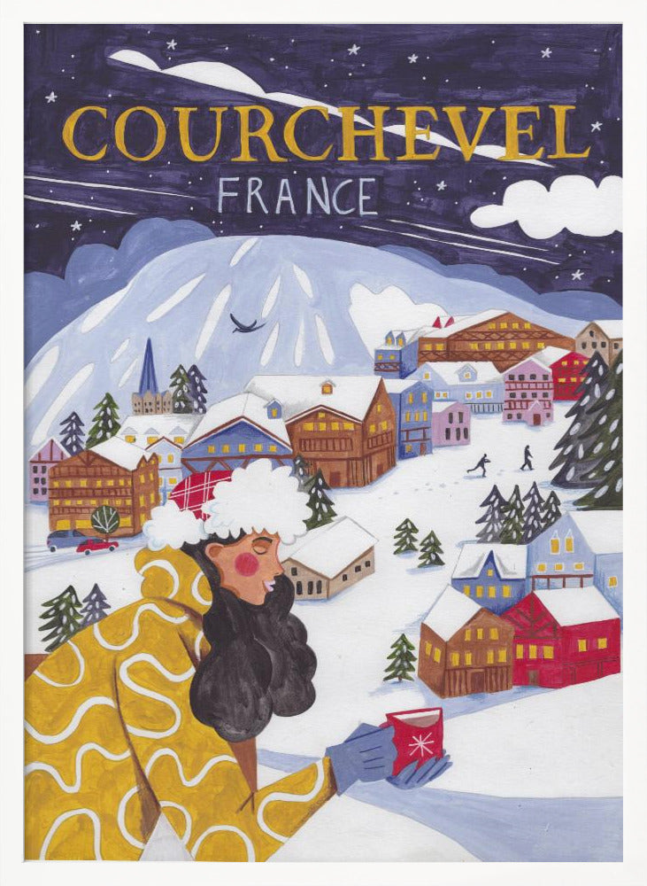 Travel Poster woman in France, Courchevel Poster