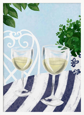 White wine under the tree Poster