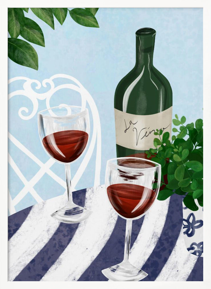 Red wine under the tree Poster