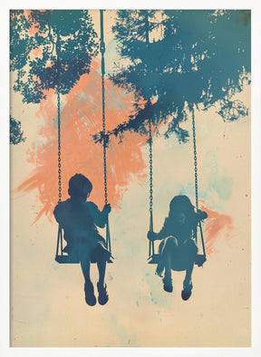 Kids On Swings Poster