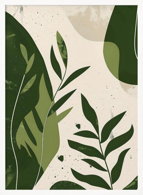 Green Abstract Leaves No 2 Poster