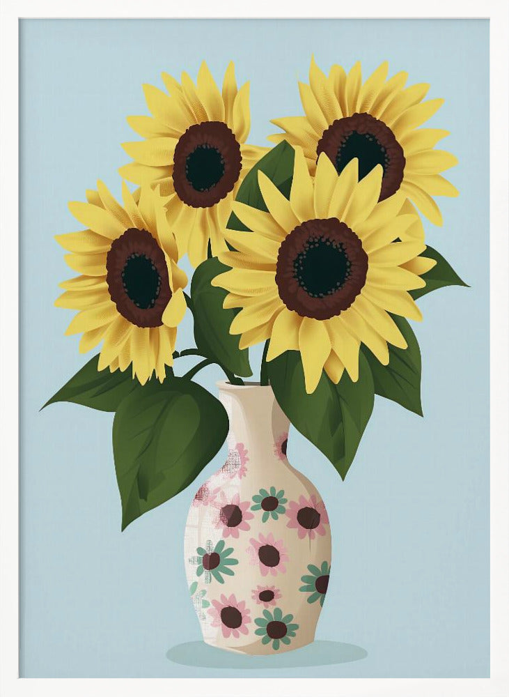 Vase of Sunflowers Poster